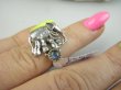 bpe9441 Piękny Unikatowy Delikatny Pierścień Pierścionek SŁOŃ na szczęście Labradoryt Spektrolit r.11/r.12 Mały Rozmiar Srebro 925 - 4