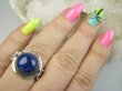bpe9551 Egzotyczna Piękność !!! Piękny Pierścień Pierścionek królewski Lapis Lazuli - strażnik prawdy i mądrości r.22 Srebro 925 # - 3