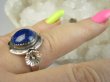 bpe9551 Egzotyczna Piękność !!! Piękny Pierścień Pierścionek królewski Lapis Lazuli - strażnik prawdy i mądrości r.22 Srebro 925 # - 2