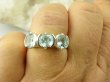 bpee3973 Piękny Lśniący Pierścień Pierścionek Obrączka Błekitne Blue Topazy - kamienie młodości r.19 SREBRO 925 # - 7