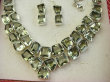 bn1643 LUKSUSOWY DUŻY Komplet biżuterii naszyjnik i kolczyki 95 gramów Przepiękna Duża Kolia Regulowany Naszyjnik Rzadki Zielony Ametyst Srebro 925 # - 5