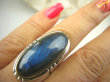 bpe7799 Tajemniczy Jacek Pierścień Niebieski, Granatowy Labradoryt Spektrolit - kamień Zorzy Polarnej r.19 Srebro 925 # - 6