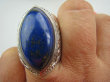 bpe4730 EGZOTYCZNA DAMA !!! Orientalny Masywny 23 g ! Duży Pierścień z królewskim Lapis Lazuli - strażnik prawdy i mądrości r.22 Srebro 925 # - 9