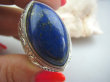 bpe4730 EGZOTYCZNA DAMA !!! Orientalny Masywny 23 g ! Duży Pierścień z królewskim Lapis Lazuli - strażnik prawdy i mądrości r.22 Srebro 925 # - 11