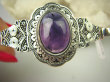 bb3123 Pięknie Zdobiona Księżna Duża BRANSOLETA Bangla z możliwością odpinania Fioletowy Ametyst 33 G Srebro 925 # - 4