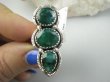 bpee4489 Długi 3.7 cm WSPANIAŁY KUNSZTOWNY Pierścień Pierścionek SZMARAGD INDYJSKI Szmaragdy r.15 SREBRO 925 # - 8