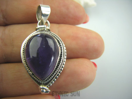 bwe2418 Sekretnik Na Zdjęcia lub Marzenia Piękny otwierany Wisior Ametyst - kamień mądrości Srebro 925 #