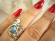 bpe9051 Niezwykły Artysta Ażurowy Regulowany Pierścień Pierścionek naturalny Labradoryt Spektrolit r.12, r.13, r.14, r.15, r.16, r.17 szeroka obrączka Srebro 925 - 4