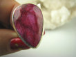 bpee3483 Duża RUBINOWA KROPLA  masywny 14 g !!! Pierścień Rubin Indyjski Rubiny r.13/r.14 Srebro 925 # - 5