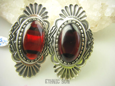 bpe8827 Przepiekny CZARODZIEJ Długi 4cm Pierścień Pierścionek naturalny Granat - kamień namiętności Granaty r.24 Srebro 925 #