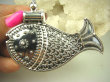 bwe3225 Morskie skarby Marokański Orientalny UNIKAT RYBA !!!! Duży 34G Wisior RYBA Amulet życia bez lęku Cały ze Srebra marokańskie wzornictwo Maroko SREBRO 925 # - 3
