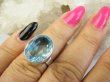 bpee4701 BŁĘKITNE CUDEŃKO  !!! Lśniący Klejnot Klasyczny Pierścień Pierścionek Laboratoryjny BLUE TOPAZ - kamień młodości r.12 Srebro 925 # - 3
