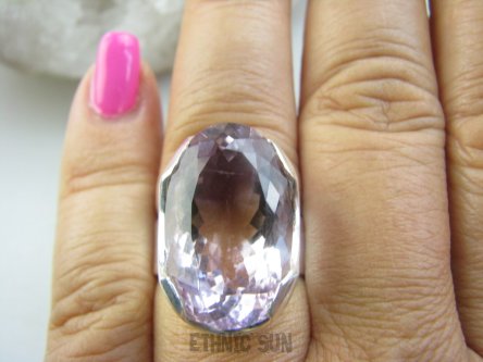 bpee4264 Rzadkość UNIKAT DWUBARWNY ELEGANCKI Masywny PIERŚCIEŃ Pierścionek RZADKI AMETRYN -  NAJWYŻSZA JAKOŚĆ KAMIENIA r.17 Srebro 925 #