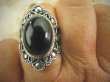 bpe6230 Śliczny DUŻY zdobiony Pierścień Pierścionek Czarny ONYKS regeneruje SERCE, EGZEMY, PAMIĘĆ r.15 Srebro 925 # - 4