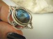 bpe8358 Finezyjny Piękny Delikatny Pierścień Pierścionek Labradoryt Spektrolit r.13 ażurowe Srebro 925 # - 8
