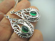 bke766 Orientalne Skarby !!! Ażurowe Lekkie Kolczyki zielony Onyks (regeneruje SERCE, EGZEMY, PAMIĘĆ) w orientalnej oprawie Srebro 925 - 7