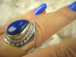 bpe6938 Egipska Piękność Delikatny Pierścień Królewski Lapis Lazuli r.16/ r.17 Srebro 925 # - 3