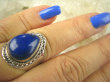 bpe6938 Egipska Piękność Delikatny Pierścień Królewski Lapis Lazuli r.16/ r.17 Srebro 925 # - 4
