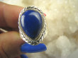 bpe6938 Egipska Piękność Delikatny Pierścień Królewski Lapis Lazuli r.16/ r.17 Srebro 925 # - 7