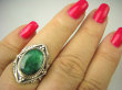 bpee3685 SZMARAGDOWY KLEJNOT !!!! Delikatny Pierścień Szmaragd Indyjski Szmaragdy r.19 Srebro 925 - 7