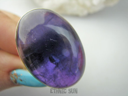 bpe9383 Gruby OKAZ 23 g !!!! Regulowany Pierścień Pierścionek AMETYST Kamień Mądrości (migrena bezsenność) r.17, r.18, r.19,r.20 Srebro 925 #