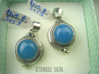 bwe3159 SŁODKI I PIĘKNY Delikatny SEKRETNIK na Zdjęcia lub Marzenia OTWIERANY Wisior Chalcedon Tarczyca ( czakra gardła ) Srebro 925 #