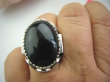 bpe4687 NIEZWYKŁY OKAZ !!! DUŻY 18 gramów !! Pierścień czarny ONYKS regeneruje SERCE, EGZEMY, PAMIĘĆ r.23/ r.24 Duży Rozmiar Srebro 925 # - 3
