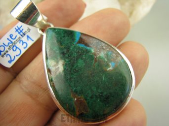 bwe2931 CUD NATURY !!!!  RZADKOŚĆ DUŻY 18 G g ! WISIOR naturalna CHRYZOKOLA I AZURYT Srebro 925 #