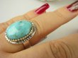 bpe8552 Niezwykły OKAZ Pierścień naturalny TURKUS ARIZONA Turkusy r.17 egzotyczne Srebro 925 # - 3