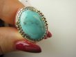 bpe8552 Niezwykły OKAZ Pierścień naturalny TURKUS ARIZONA Turkusy r.17 egzotyczne Srebro 925 # - 6