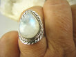 bpe8213 FENOMENALNY Pierścień bardzo się mieniący Wielobarwny Kamień Księżycowy r.17 Srebro 925 # - 8