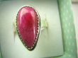 bpe7996 Rubinowa Kropla !!! Orientalny Delikatny Pierścień Rubin Indyjski Rubiny r.19 Srebro 925 # - 11