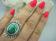 bpe5722 Piękny Pierścień z Malachitem zielony MALACHIT - pobudza kreatywność r.19/ r.20 Srebro 925 # - 2