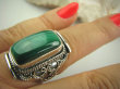 bpe4539 Biżuteria Egzotyczna !!! Pierścień MALACHIT - pobudza kreatywność r.17 Srebro 925 # - 3