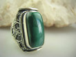 bpe4539 Biżuteria Egzotyczna !!! Pierścień MALACHIT - pobudza kreatywność r.17 Srebro 925 # - 7