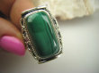 bpe4539 Biżuteria Egzotyczna !!! Pierścień MALACHIT - pobudza kreatywność r.17 Srebro 925 # - 8