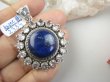 bwee2334 LUKSUSOWY KLEJNOT 20 g - Piękny Wisior SŁOŃCE Królewski Lapis Lazuli - strażnik prawdy,  BLUE TOPAZ - kamień młodości Srebro 925 # - 7
