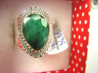 bpee3686 SZMARAGDOWY KLEJNOT !!!! Delikatny Pierścień Szmaragd Indyjski Szmaragdy r.19 Srebro 925 # - 3