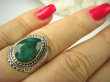 bpee3686 SZMARAGDOWY KLEJNOT !!!! Delikatny Pierścień Szmaragd Indyjski Szmaragdy r.19 Srebro 925 # - 4