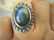 bpe6741 OKSYDOWANY MELONIK !!!  Duży i Piękny OKAZ Pierścień Labradoryt Spektrolit - kamień Zorzy Polarnej r.15 Srebro 925 # - 3