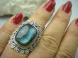 bpe5405 Czarodziejsko Piękny Orientalny Pierścień Labradoryt Spektrolit - kamień Zorzy Polarnej r.14 Srebro 925 # - 3