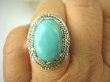 bpe8518 Niezwykły OKAZ Pierścień Pierścionek naturalny Błękitny TURKUS ARIZONA Turkusy r.19 egzotyczne Srebro 925 # - 3