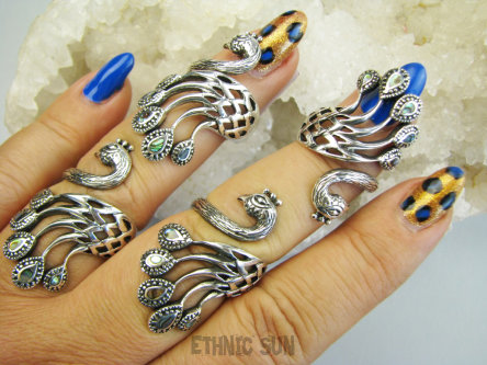 bpee4581 Królewski wielobarwny opalizujący PAW !!! NIESAMOWITY Regulowany Pierścień Pierścionek  Muszla Paua mieniąca się niczym pawie pióra r.15, r.16, r.17, r.18 Srebro 925 #