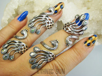 bpee4581 Królewski wielobarwny opalizujący PAW !!! NIESAMOWITY Regulowany Pierścień Pierścionek  Muszla Paua mieniąca się niczym pawie pióra r.15, r.16, r.17, r.18 Srebro 925 #