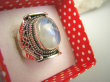 bpe6822 Biżuteria Orientalna - Chabrowy Blask !!!! Pierścień wielobarwny Kamień Księżycowy r.16 Srebro 925 # - 2