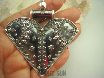 bwe2818 Marokański Orientalny UNIKAT 7.7 cm na 7.2 cm  !!!! Duży Długi Wisior Cały ze Srebra marokańskie wzornictwo Maroko SREBRO 925 #