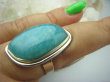 bpe6069 MORSKA FALA  !!! CUDOWNY Klasyczny Pierścień Turkusowy Amazonit - Kamień Marzeń i realizacji r.17 lśniące Srebro 925 # - 3