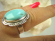 bpe7741 Niezwykły OKAZ Delikatny Pierścień naturalny TURKUS ARIZONA Turkusy r.17 egzotyczne Srebro 925 # - 5
