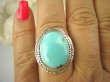 bpe7741 Niezwykły OKAZ Delikatny Pierścień naturalny TURKUS ARIZONA Turkusy r.17 egzotyczne Srebro 925 # - 6