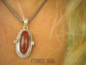 bwe3154 Piękny  Sekretnik MEDALION Na Zdjęcia FOTO lub Marzenia otwierany Wisior czerwony Onyks Srebro 925 #